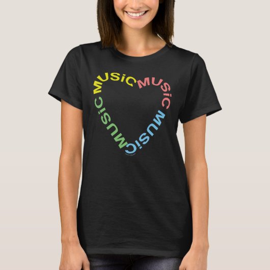 Musiktext-Herz T-Shirt (Vorderseite)