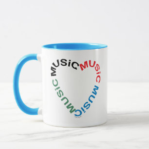 Musiktext-Herz Tasse