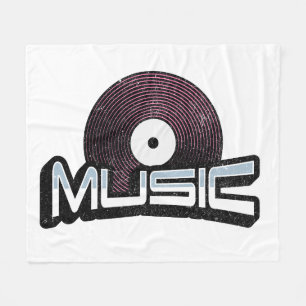 Musiktext mit Vinyl Record Fleecedecke