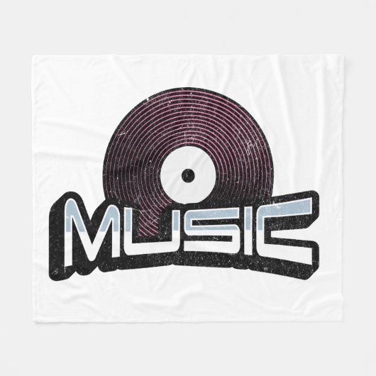 Musiktext mit Vinyl Record Fleecedecke (Vorderseite (Horizontal))