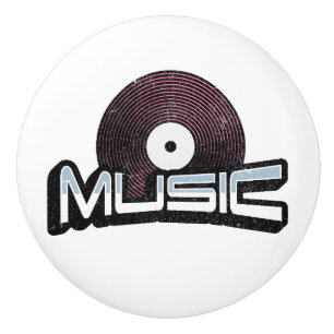 Musiktext mit Vinyl Record Keramikknauf