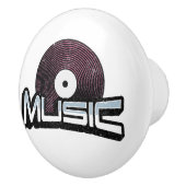 Musiktext mit Vinyl Record Keramikknauf (Rechts)
