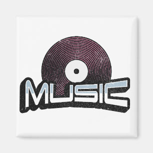 Musiktext mit Vinyl Record Magnet