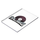 Musiktext mit Vinyl Record Notizblock (Linke Seite)