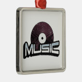 Musiktext mit Vinyl Record Ornament Aus Metall (Rechts)