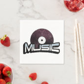 Musiktext mit Vinyl Record Serviette (Beispiel)