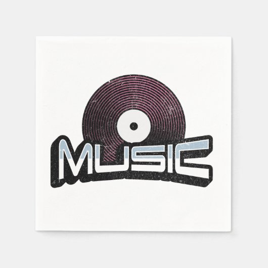 Musiktext mit Vinyl Record Serviette (Vorderseite)