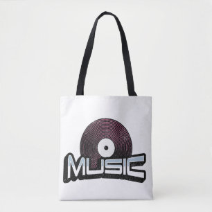 Musiktext mit Vinyl Record Tasche