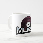 Musiktext mit Vinyl-Schallplatte Kaffeetasse (Vorderseite Links)