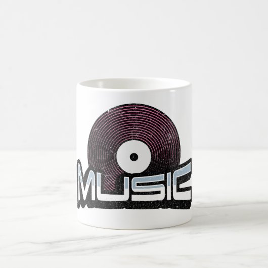Musiktext mit Vinyl-Schallplatte Kaffeetasse (Mittel)