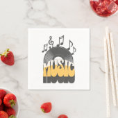 Musiktext mit Vinyl-Schallplatte Serviette (Beispiel)