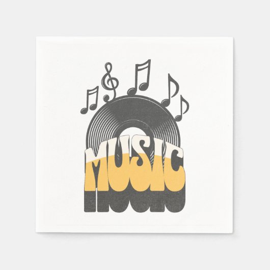 Musiktext mit Vinyl-Schallplatte Serviette (Vorderseite)