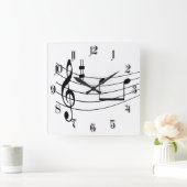 Musiktext Quadratische Wanduhr (Zuhause)