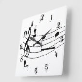 Musiktext Quadratische Wanduhr (Winkel)