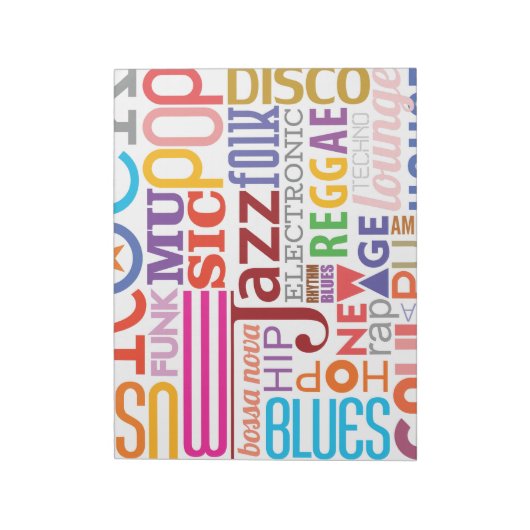 Musiktextstile Notizblock (Rotiert)
