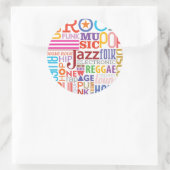 Musiktextstile Runder Aufkleber (Tasche)