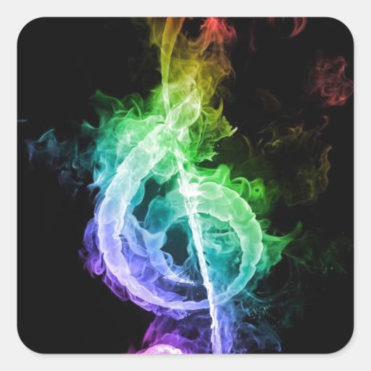 Musikthema Quadratischer Aufkleber (Vorderseite)