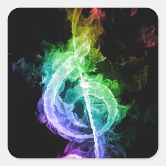 Musikthema Quadratischer Aufkleber