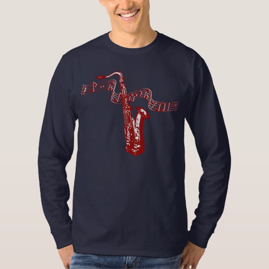 Musikthema Red Saxophone Red Notes - Shirt (Vorderseite)