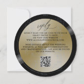 Musikthema Vintage Vinyl Gold Disk Moderne Hochzei Einladung (Rückseite)