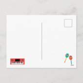 Musikthemenmuster für Musikinstrumente Feiertagspostkarte (Rückseite)