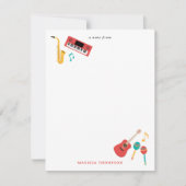 Musikthemenmuster für Musikinstrumente Mitteilungskarte (Vorderseite)