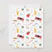 Musikthemenmuster für Musikinstrumente Mitteilungskarte (Rückseite)