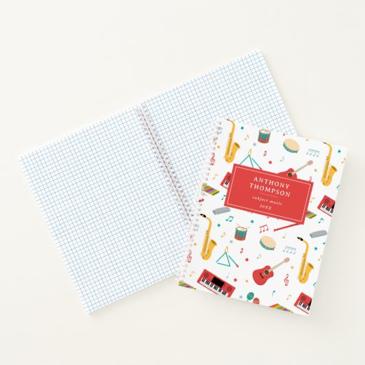 Musikthementhema Musikinstrumente - Thema Schule Notizblock (Innenseite)