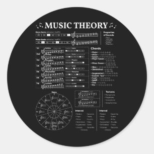 Musiktheorie Musiklehrer Musiker Lernen Schoo Runder Aufkleber