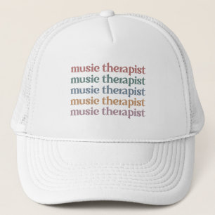 Musiktherapeut Retro Music Therapy gibt Geschenke Truckerkappe