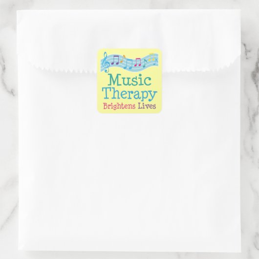 Musiktherapie Brightens Lives Quadratischer Aufkleber (Tasche)