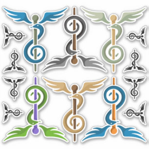 Musiktherapie Icon Set Aufkleber