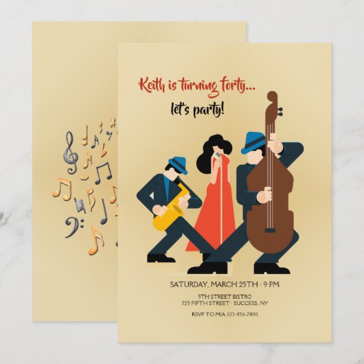 Musiktrio Einladung (Vorne/Hinten)