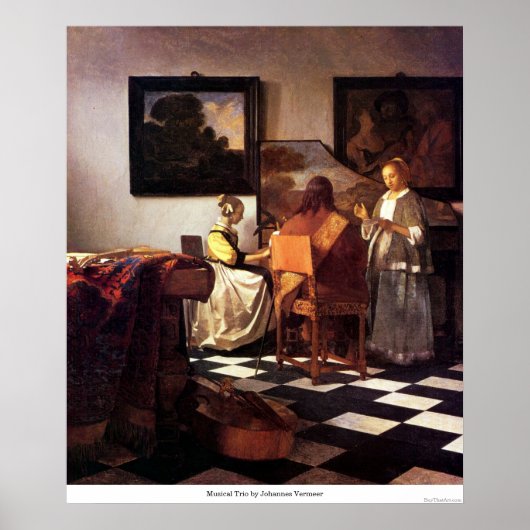 Musiktrio von Johannes Vermeer Poster (Vorne)