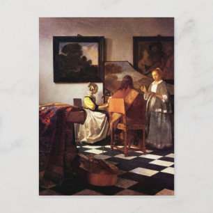 Musiktrio von Johannes Vermeer Postkarte
