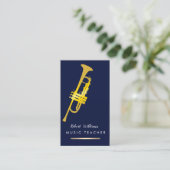 Musikturmpet Instrument Bass Band Musiker Gold Visitenkarte (Stehend Vorderseite)