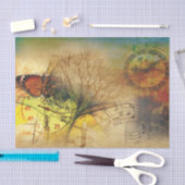 Musikuhr-Schmetterlappen-Dekopapier Seidenpapier (Handwerk)