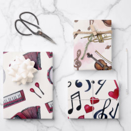 Musikumschlagpapier Geschenkpapier Set