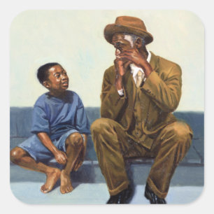 Musikunterricht #2 2000 quadratischer aufkleber