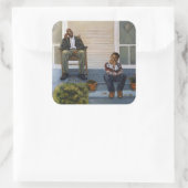 Musikunterricht #3 2000 quadratischer aufkleber (Tasche)