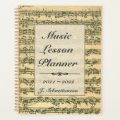 Musikunterricht Bach Manuscript Editable Planer (Vorderseite)