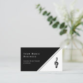 Musikunterricht Einfache Treble Clef Schwarz-weiß Visitenkarte (Stehend Vorderseite)