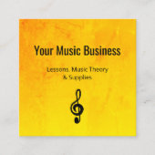 Musikunterricht Eleganter Gold QR Code Quadratische Visitenkarte (Vorderseite)