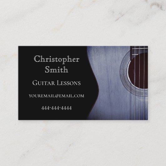 Musikunterricht Gitarre Musical Abstrakt Visitenkarte (Vorderseite)