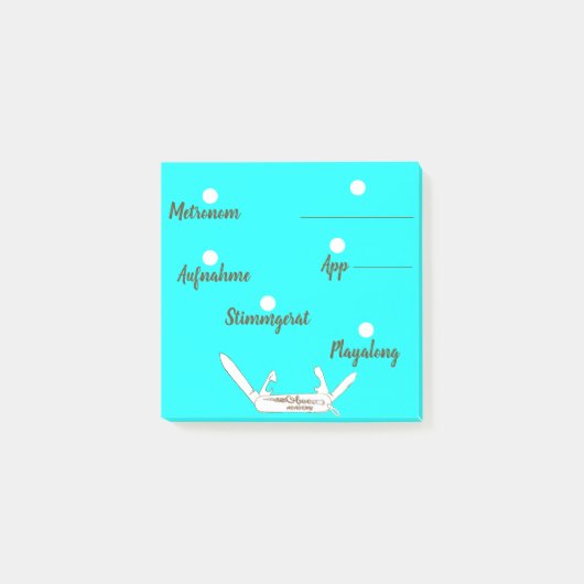 Musikunterricht - Instrumentalunterricht - mit Was Post-it Klebezettel (Vorderseite)