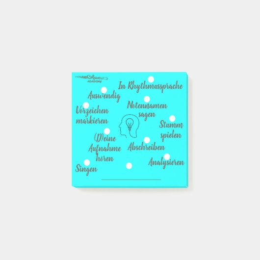 Musikunterricht - Instrumentalunterricht - ohne Post-it Klebezettel (Vorderseite)