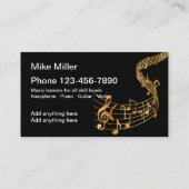 Musikunterricht-Musikinstrument Visitenkarte (Rückseite)