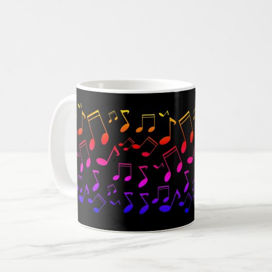 Musikunterricht, Noten Kaffeetasse (Vorderseite Links)