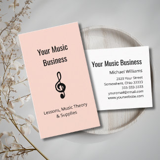 Musikunterricht QR-Code Treble Clef Rose Gold Visitenkarte