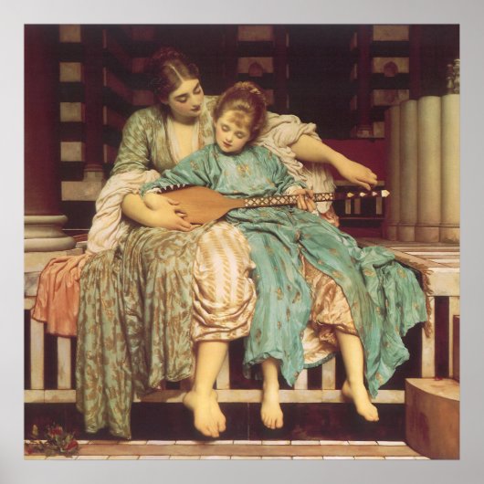 Musikunterricht von Lord Frederic Leighton Poster (Vorne)